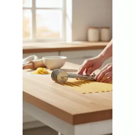   Tésztavágó, süteményosztó, 5 kerekes, hullámos, rozsdamentes