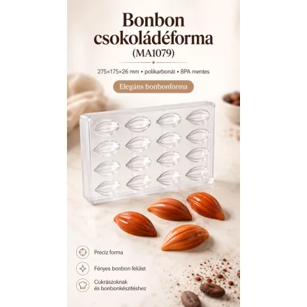 Martellato Theobroma kakaótermés bonbonforma – 16 fészkes, BPA-mentes polikarbonát