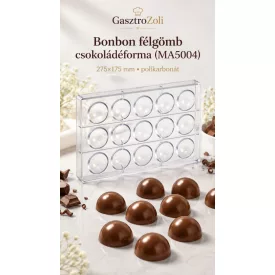   Martellato félgömb bonbonforma – Ø40 mm, 15 fészkes, polikarbonát