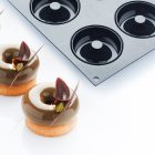 Szilikon fánk sütőforma 6 adagos – fekete, Ø75 mm