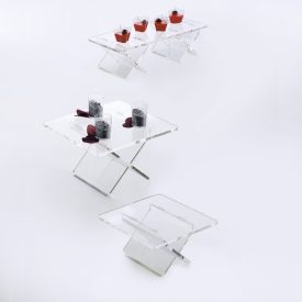 Martellato 3 részes átlátszó plexi kínáló szett – 25×25×14 cm, 30×30×19 cm, 50×20×14 cm