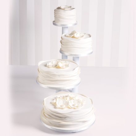 4 tányéros moduláris torta tartó állvány 70 x 65 h 56 cm a Martellato-tól