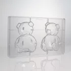 Gyémánt Mackó, 3D polikarbonát csokoládé öntőforma, mágnesekkel