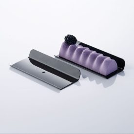   Fekete négyzetes süteményestálca felhajtott széllel, 100 db-os csomag