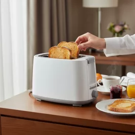  Kompakt 2 Szeletes Kenyérpirító, 750 W – Automata Középre Igazítás
