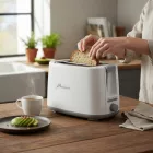 Kompakt 2 Szeletes Kenyérpirító, 750 W – Automata Középre Igazítás