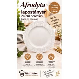 Afrodyta lapostányér 24 cm porcelán, 6 db-os csomag