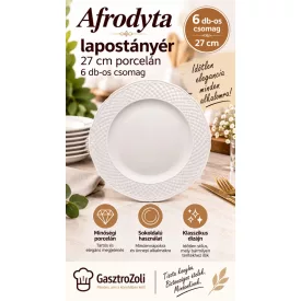 Afrodyta lapostányér 27 cm porcelán, 6 db-os csomag