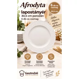 Afrodyta lapostányér 30,5 cm porcelán, 6 db-os csomag