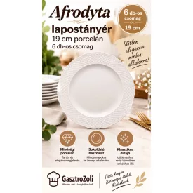 Afrodyta lapostányér 19 cm porcelán, 6 db-os csomag