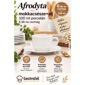 Afrodyta mokkacsésze+alj 100 ml porcelán, 6 db-os csomag
