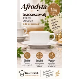 Afrodyta teacsésze+alj 190 ml porcelán, 6 db-os csomag