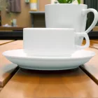 Kaszub mokkáscsésze és alj 0,09 liter – klasszikus fehér porcelánból készült mokkáscsésze alátéttel, elegáns kávézáshoz