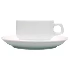 Kaszub mokkáscsésze – részletfotó a fényes porcelán felületről és az alj finom peremkialakításáról, elegáns klasszikus megjelenéssel