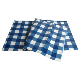 Kék kockás viaszos vászon terítő 132x178 cm – vízhatlan, mosható, klasszikus mintával