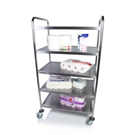 Tálalókocsi 5 polcos - Prémium rozsdamentes zsúrkocsi