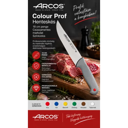 Arcos Colour Pro henteskés 18 cm – NITRUM® penge, csúszásmentes markolat