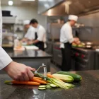 Rozsdamentes Arcos Julienne Vágó és Zöldségcsíkozó Hámozó, Erősített Pengesor, Inox-Fehér