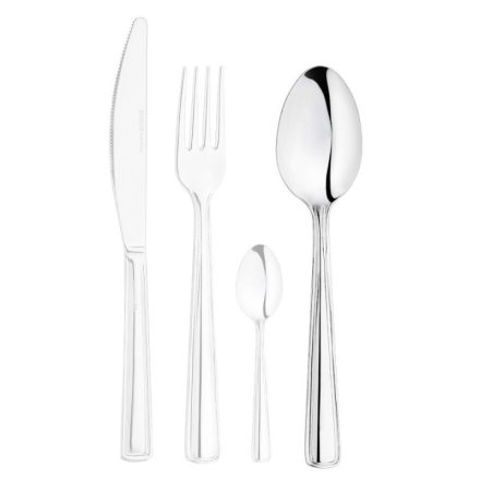 Itália rozsdamentes evőkanál, szögletes vég, kontúrvonalas nyél, olasz minőség