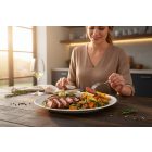 Kaszub sültestál 30 cm ovális fehér porcelán