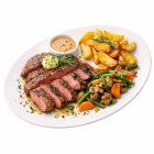 Szaftos steak ropogós burgonyával