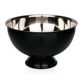   Pezsgősvödör, talpas, 10 l, lakkozott fekete, rozsdamentes