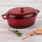 Nagy méretű ovális öntöttvas lábas fedővel – GasztroZoli.hu