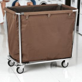 Szennyesgyűjtő kocsi 95×58×84 cm, barna – praktikus megoldás hotelek és takarítószolgálatok számára