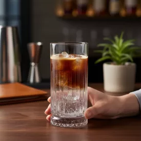 Elysia Espresso Tonic pohár, 280 ml – metszett üveg, 6 db-os prémium szett