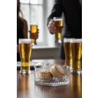 Üveg sörkorcsolyás tálka metszett mintával