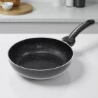 Bio Stone Jumbo 28 cm magas serpenyő – tapadásmentes, kőhatású felület, ideális olaj nélküli sütéshez és nagyobb adagok főzéséhez