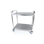 Zsúrkocsi, Tálalókocsi - 2 Polcos Rozsdamentes Fékezhető Kerekekkel