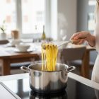 Spagettiszedő kanál, 7-33 cm, bükkfa nyél