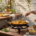 Paella vasserpenyő, 37 cm, La Lyonnaise, kékacél, de Buyer