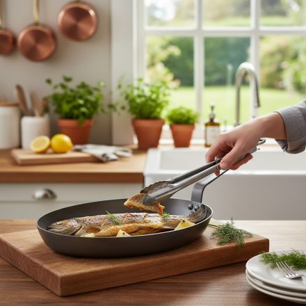 Carbone Plus ovális halsütő Vasserpenyő, 40x28 cm, de Buyer - PFAS-mentes