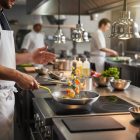 Serpenyő, 24 cm, sárga nyél, Choc Resto Induction, tapadásmentes bevonat, de Buyer