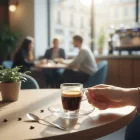 Domino kávéscsésze szett, mokkacsésze és alj, 75 ml, üveg