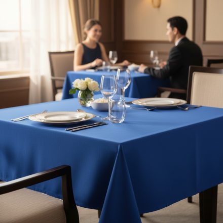 Asztalterítő 140*140 cm kék damaszt abrosz