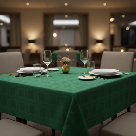 Asztalterítő 140*140cm zöld damaszt abrosz