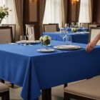 Asztalterítő 140*100 cm kék damaszt abrosz