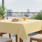 Asztalterítő 140*100 cm sárga kockás abrosz