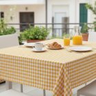 Asztalterítő 140*220 cm sárga kockás abrosz