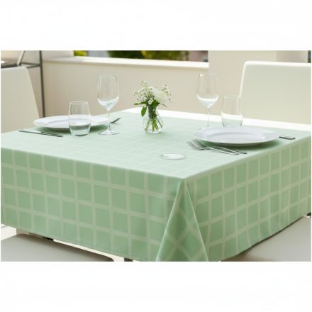 Asztalterítő 140x100 cm almazöld, damaszt szennytaszító