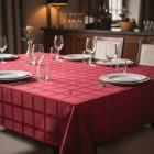 Asztalterítő 140x100 cm bordó, damaszt szennytaszító