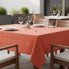 Asztalterítő 140x100 cm terrakotta damaszt szennytaszító