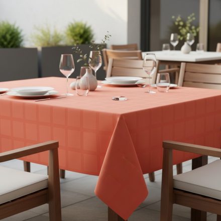 Asztalterítő 140x100 cm terrakotta damaszt szennytaszító