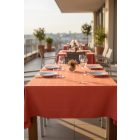Asztalterítő 140x100 cm terrakotta damaszt szennytaszító