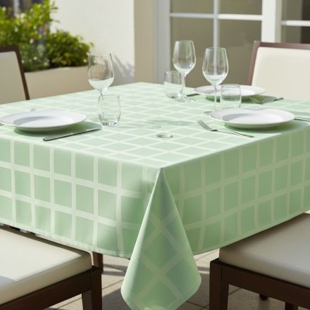 Asztalterítő 140x140 cm almazöld damaszt szennytaszító