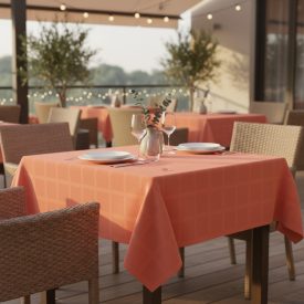 Asztalterítő 140x180 cm terrakotta damaszt szennytaszító