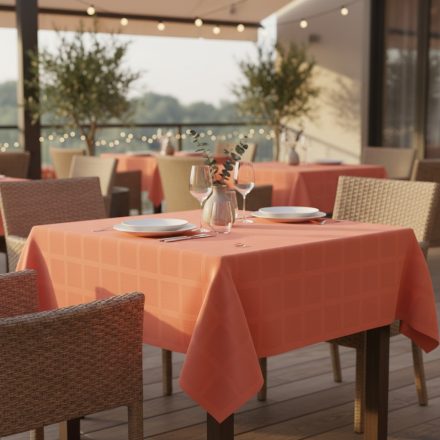 Asztalterítő 140x180 cm terrakotta damaszt szennytaszító